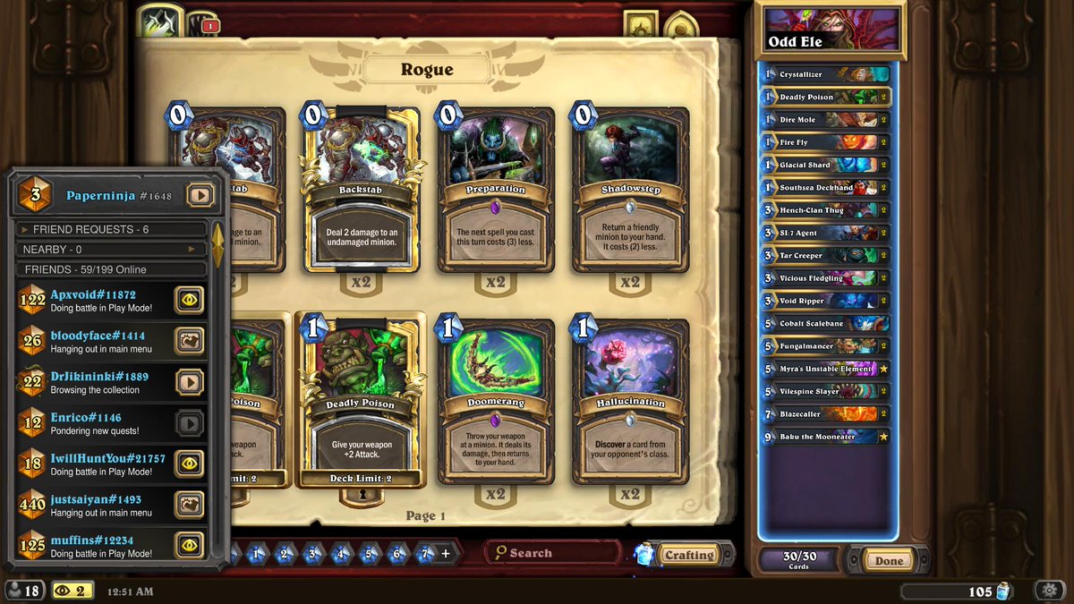 top-3-legend-odd-rogue-rastakhans-Paperninja | Манакост Hearthstone