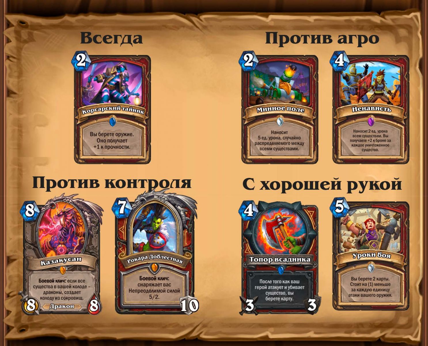 Гайд по Контроль Казакусан Воину март 2022 Hearthstone| Hearthstone